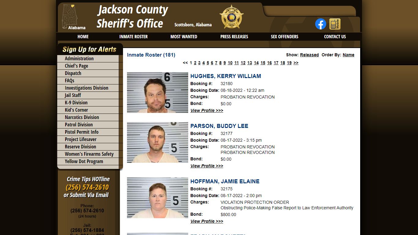 Inmate Roster - Jackson County Sheriff's Office