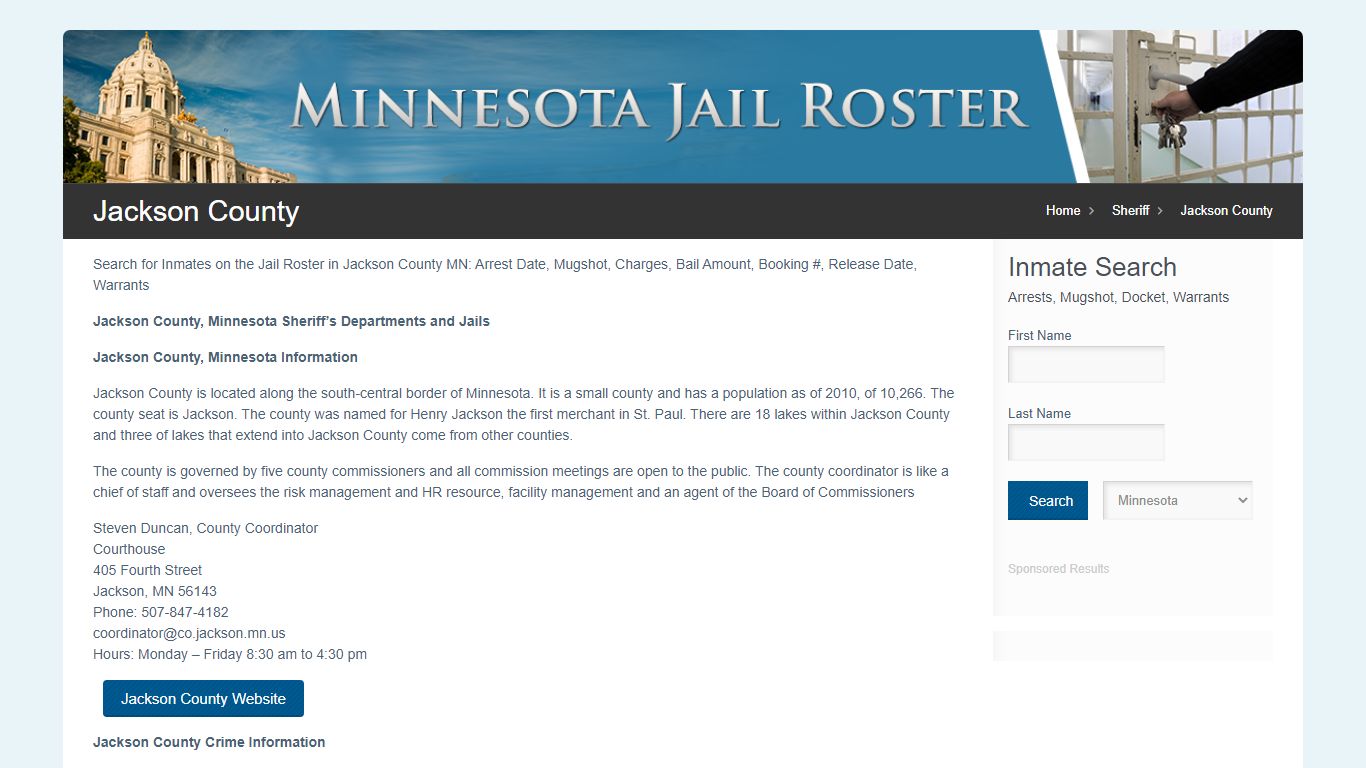 Jackson County | Jail Roster Search - MinnesotaJailRoster.com